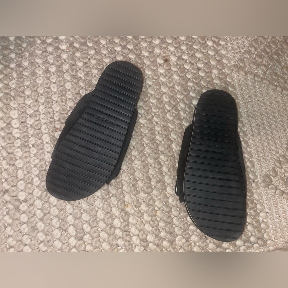 VINCE Shearling Colorblock Pattern Slides - Picture 7 of 7
